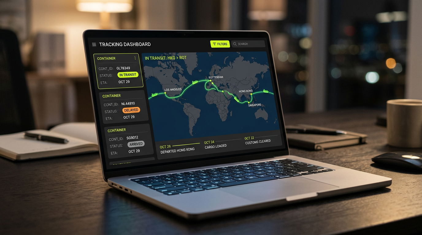 Tidal Freight — product interface on device